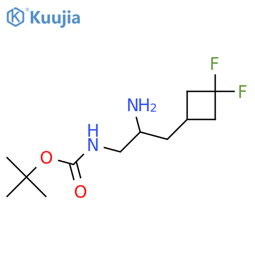 tert-butyl N-2-amino-3-(3,3-difluorocyclobutyl)propylcarbamate structure