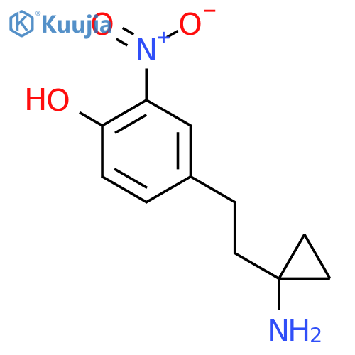 4-2-(1-aminocyclopropyl)ethyl-2-nitrophenol structure