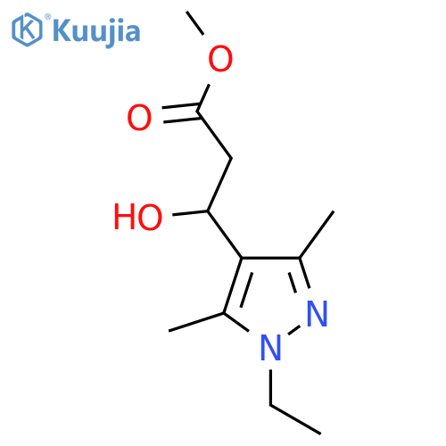 methyl 3-(1-ethyl-3,5-dimethyl-1H-pyrazol-4-yl)-3-hydroxypropanoate structure