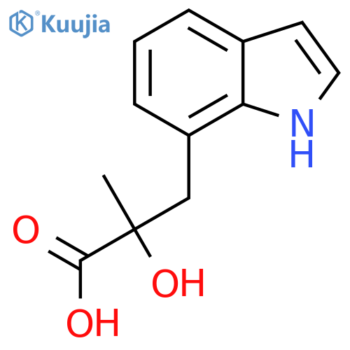 2-hydroxy-3-(1H-indol-7-yl)-2-methylpropanoic acid structure