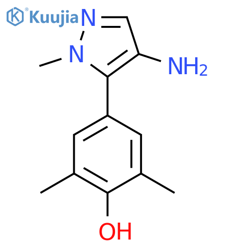 4-(4-amino-1-methyl-1H-pyrazol-5-yl)-2,6-dimethylphenol structure