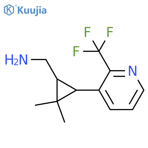 {2,2-dimethyl-3-2-(trifluoromethyl)pyridin-3-ylcyclopropyl}methanamine structure