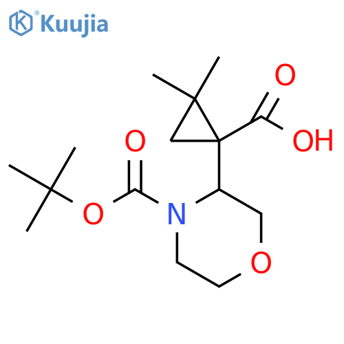 1-{4-(tert-butoxy)carbonylmorpholin-3-yl}-2,2-dimethylcyclopropane-1-carboxylic acid structure