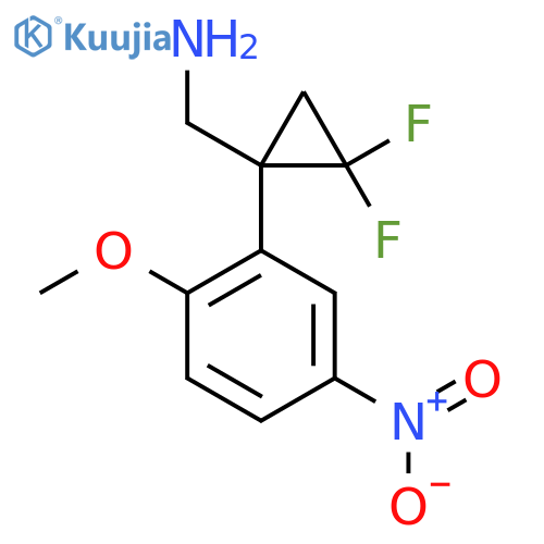 2,2-difluoro-1-(2-methoxy-5-nitrophenyl)cyclopropylmethanamine structure