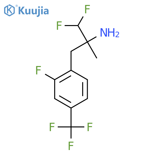 1,1-difluoro-3-2-fluoro-4-(trifluoromethyl)phenyl-2-methylpropan-2-amine structure