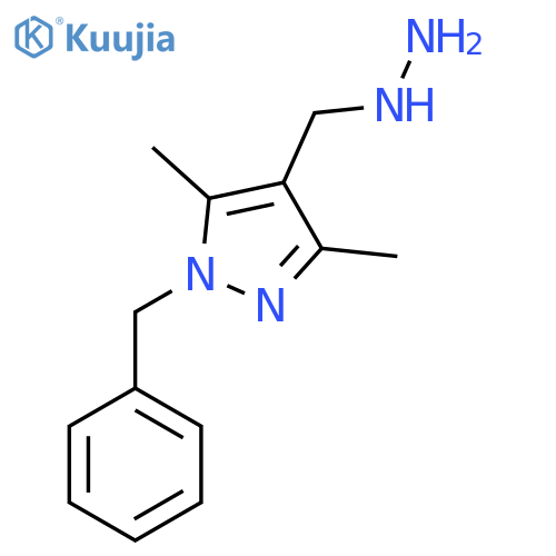 1-benzyl-4-(hydrazinylmethyl)-3,5-dimethyl-1H-pyrazole structure