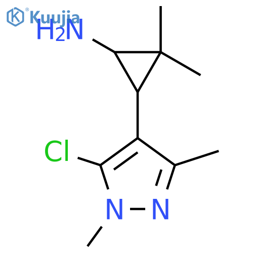 3-(5-chloro-1,3-dimethyl-1H-pyrazol-4-yl)-2,2-dimethylcyclopropan-1-amine structure