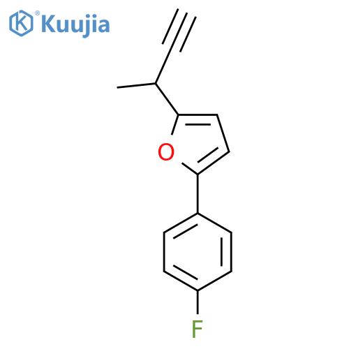 2-(but-3-yn-2-yl)-5-(4-fluorophenyl)furan structure