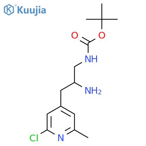 tert-butyl N-2-amino-3-(2-chloro-6-methylpyridin-4-yl)propylcarbamate structure