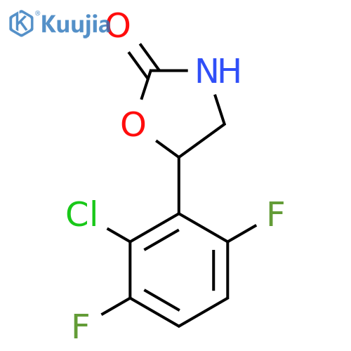 5-(2-chloro-3,6-difluorophenyl)-1,3-oxazolidin-2-one structure