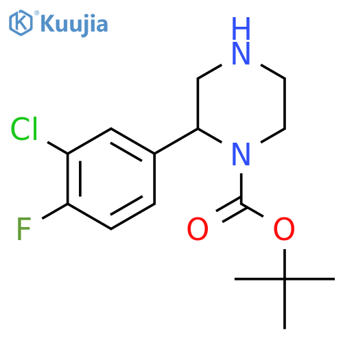 tert-butyl 2-(3-chloro-4-fluorophenyl)piperazine-1-carboxylate structure