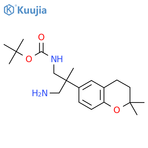 tert-butyl N-3-amino-2-(2,2-dimethyl-3,4-dihydro-2H-1-benzopyran-6-yl)-2-methylpropylcarbamate structure