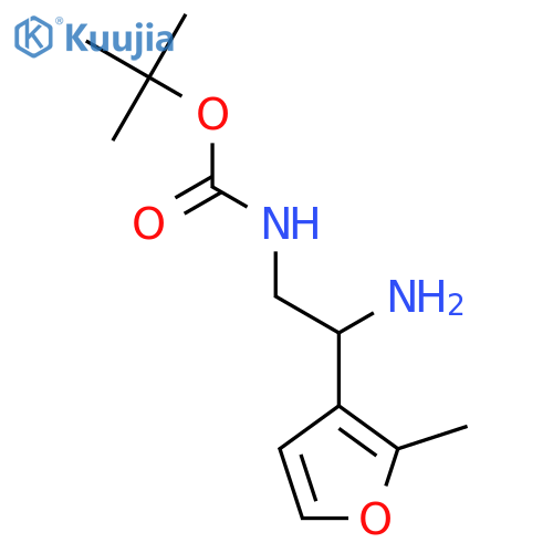 tert-butyl N-2-amino-2-(2-methylfuran-3-yl)ethylcarbamate structure