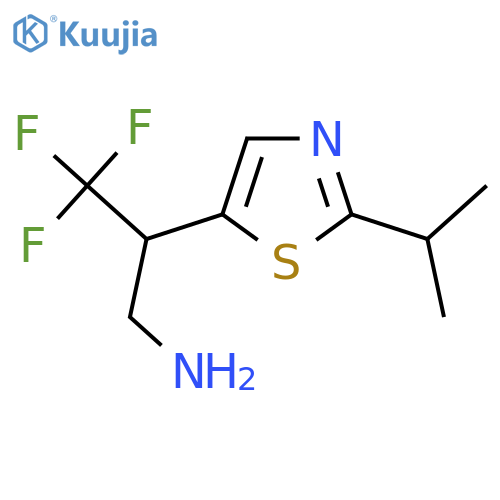 3,3,3-trifluoro-2-2-(propan-2-yl)-1,3-thiazol-5-ylpropan-1-amine structure