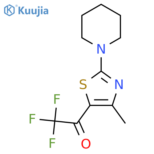 2,2,2-trifluoro-1-4-methyl-2-(piperidin-1-yl)-1,3-thiazol-5-ylethan-1-one structure