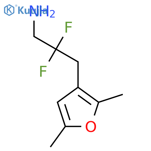 3-(2,5-dimethylfuran-3-yl)-2,2-difluoropropan-1-amine structure