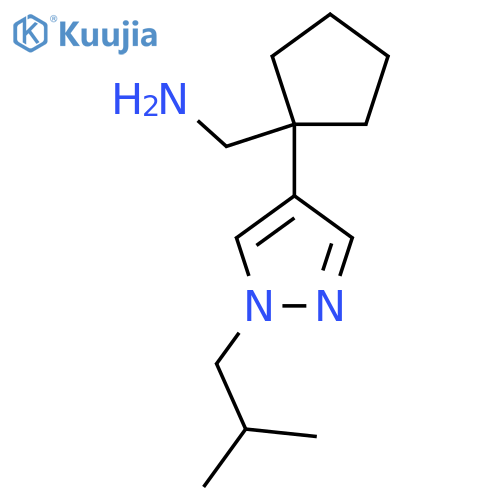 {1-1-(2-methylpropyl)-1H-pyrazol-4-ylcyclopentyl}methanamine structure