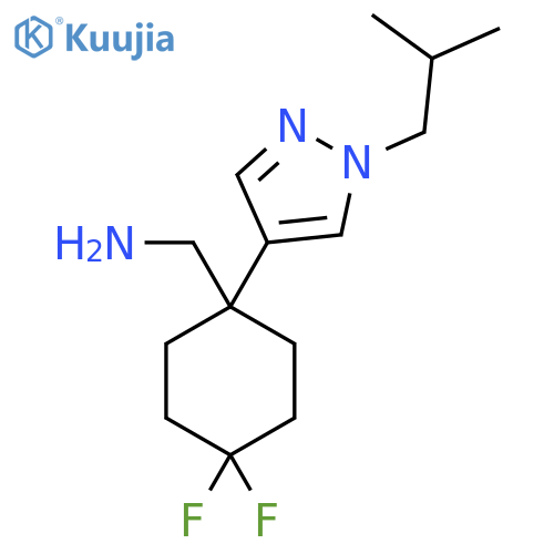 {4,4-difluoro-1-1-(2-methylpropyl)-1H-pyrazol-4-ylcyclohexyl}methanamine structure