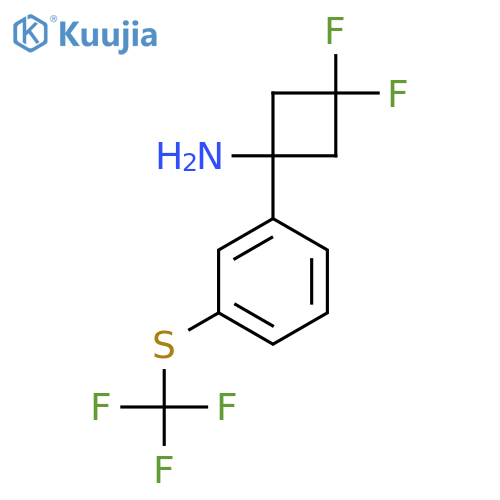 3,3-difluoro-1-{3-(trifluoromethyl)sulfanylphenyl}cyclobutan-1-amine structure