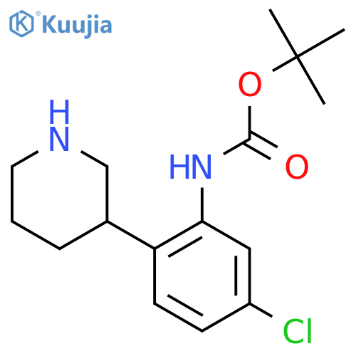 tert-butyl N-5-chloro-2-(piperidin-3-yl)phenylcarbamate structure