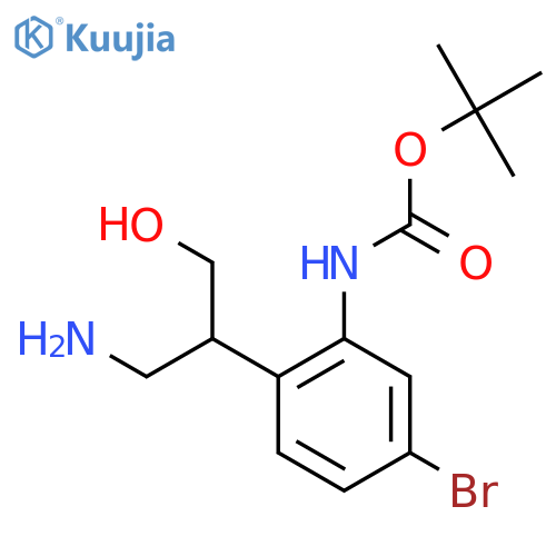 tert-butyl N-2-(1-amino-3-hydroxypropan-2-yl)-5-bromophenylcarbamate structure
