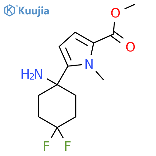 methyl 5-(1-amino-4,4-difluorocyclohexyl)-1-methyl-1H-pyrrole-2-carboxylate structure
