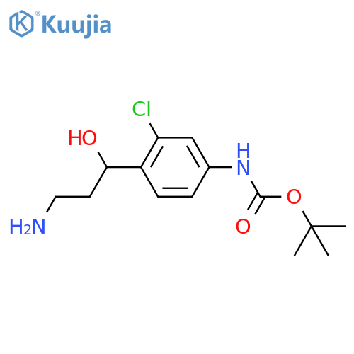 tert-butyl N-4-(3-amino-1-hydroxypropyl)-3-chlorophenylcarbamate structure