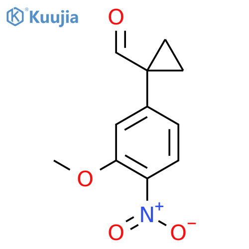 1-(3-methoxy-4-nitrophenyl)cyclopropane-1-carbaldehyde structure