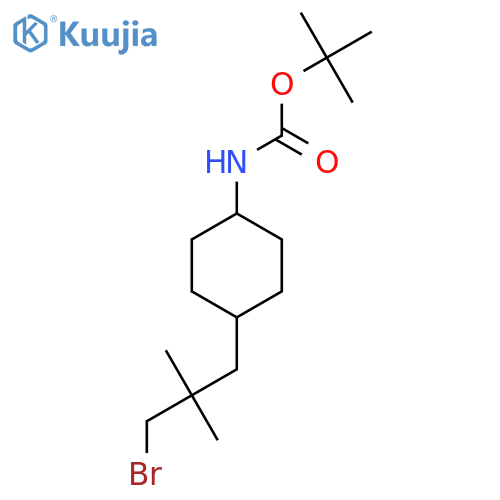 tert-butyl N-4-(3-bromo-2,2-dimethylpropyl)cyclohexylcarbamate structure
