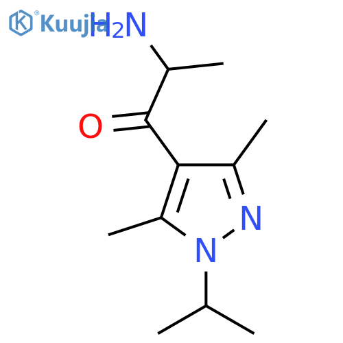 2-amino-1-3,5-dimethyl-1-(propan-2-yl)-1H-pyrazol-4-ylpropan-1-one structure