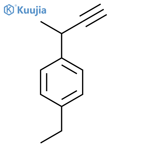 1-(but-3-yn-2-yl)-4-ethylbenzene structure