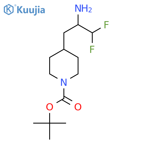 tert-butyl 4-(2-amino-3,3-difluoropropyl)piperidine-1-carboxylate structure