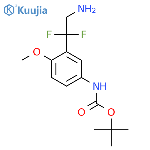 tert-butyl N-3-(2-amino-1,1-difluoroethyl)-4-methoxyphenylcarbamate structure