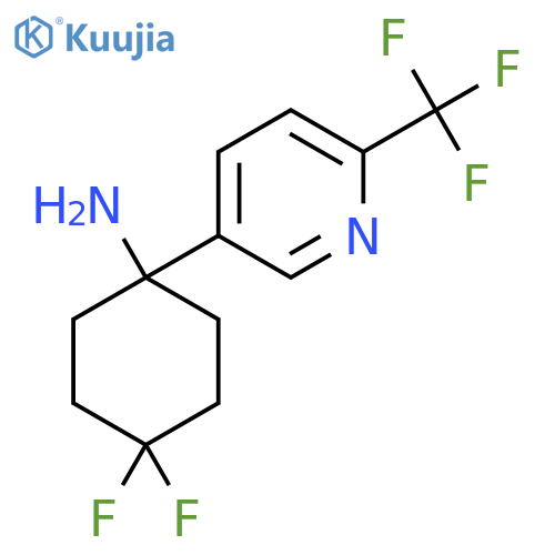 4,4-difluoro-1-6-(trifluoromethyl)pyridin-3-ylcyclohexan-1-amine structure