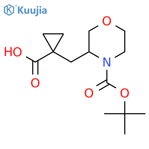 1-({4-(tert-butoxy)carbonylmorpholin-3-yl}methyl)cyclopropane-1-carboxylic acid structure