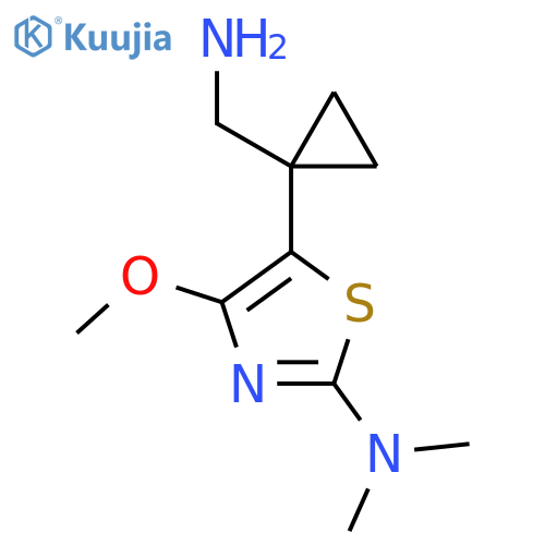 5-1-(aminomethyl)cyclopropyl-4-methoxy-N,N-dimethyl-1,3-thiazol-2-amine structure