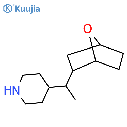 4-(1-{7-oxabicyclo2.2.1heptan-2-yl}ethyl)piperidine structure