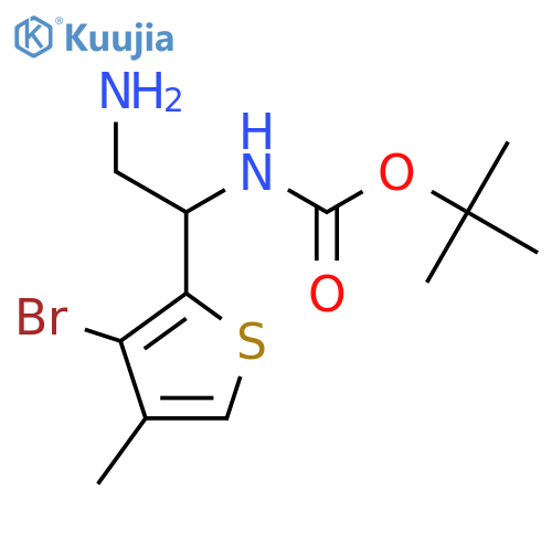 tert-butyl N-2-amino-1-(3-bromo-4-methylthiophen-2-yl)ethylcarbamate structure