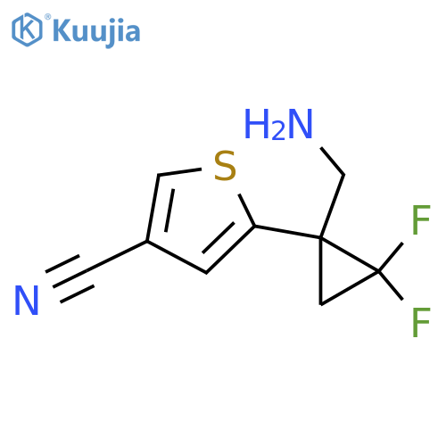 5-1-(aminomethyl)-2,2-difluorocyclopropylthiophene-3-carbonitrile structure