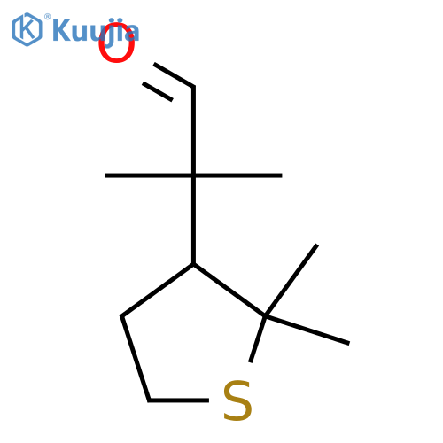 2-(2,2-dimethylthiolan-3-yl)-2-methylpropanal structure