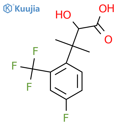 3-4-fluoro-2-(trifluoromethyl)phenyl-2-hydroxy-3-methylbutanoic acid structure