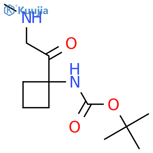 tert-butyl N-{1-2-(methylamino)acetylcyclobutyl}carbamate structure