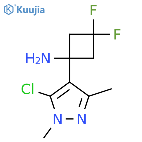 1-(5-chloro-1,3-dimethyl-1H-pyrazol-4-yl)-3,3-difluorocyclobutan-1-amine structure