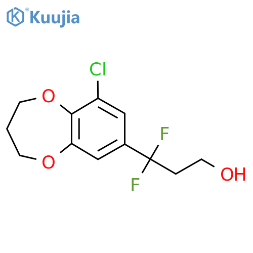 3-(9-chloro-3,4-dihydro-2H-1,5-benzodioxepin-7-yl)-3,3-difluoropropan-1-ol structure