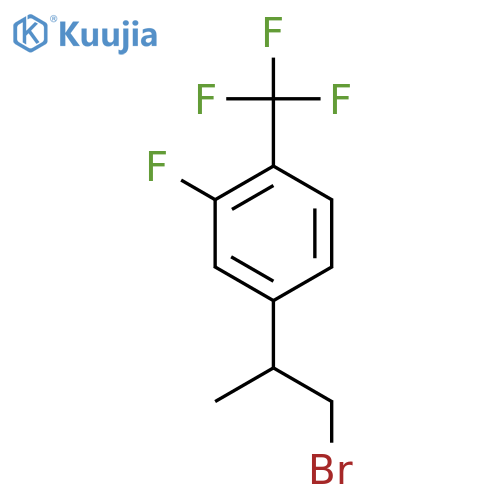 4-(1-bromopropan-2-yl)-2-fluoro-1-(trifluoromethyl)benzene structure