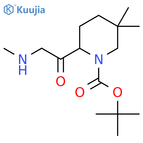 tert-butyl 5,5-dimethyl-2-2-(methylamino)acetylpiperidine-1-carboxylate structure