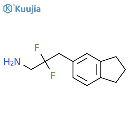 3-(2,3-dihydro-1H-inden-5-yl)-2,2-difluoropropan-1-amine structure