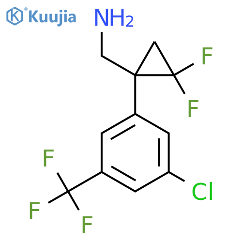 {1-3-chloro-5-(trifluoromethyl)phenyl-2,2-difluorocyclopropyl}methanamine structure