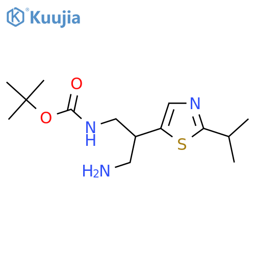 tert-butyl N-{3-amino-2-2-(propan-2-yl)-1,3-thiazol-5-ylpropyl}carbamate structure