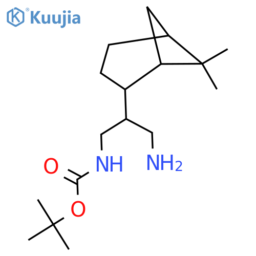 tert-butyl N-(3-amino-2-{6,6-dimethylbicyclo3.1.1heptan-2-yl}propyl)carbamate structure